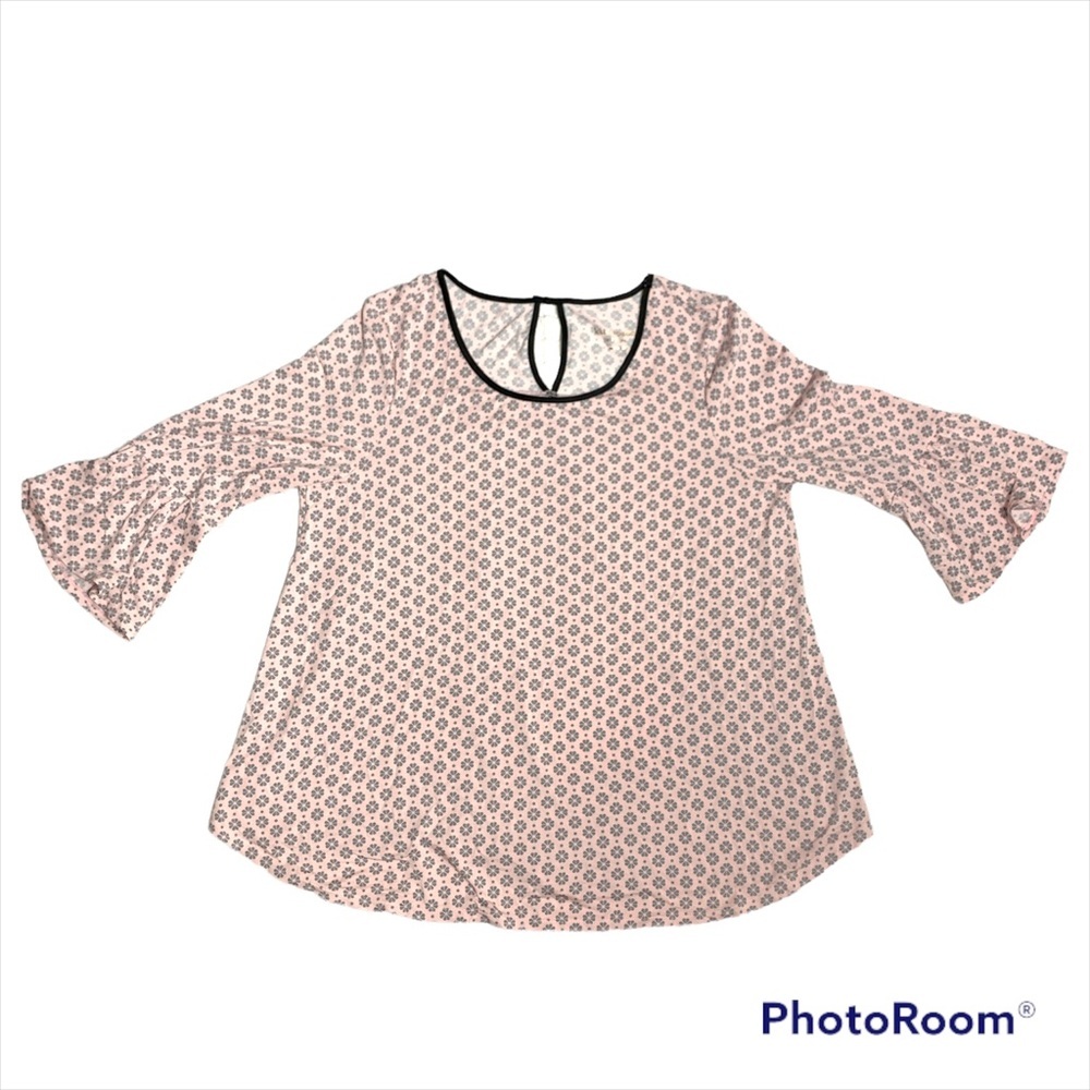 Kate Spade Pajama Top Floral , Pink peach and grey size Small 3/4 sleeves